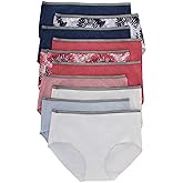Hanes Women's Stretch Cotton Moisture-Wicking Bikini Underwear Value Pack, Smoothing Bikini Panties 10-Pack (Colors May Vary)
