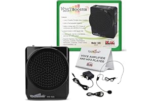 Voicebooster Speak Out Personal Voice Amplifier, Rechargeable Portable Speaker with Wired Microphone Headset for Classroom Teachers, Tour Guide, Presentations – 12watt Power Amplifier - MR1505