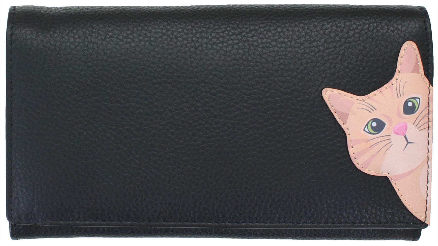 Mala Leather Cleo the Cat Collection Leather Purse RFID Blocking 3532_50 Black