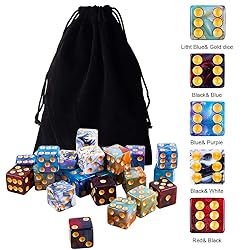AUSTOR 50 Pcs 6 Sided Dice Set 5 Two Tone Colors