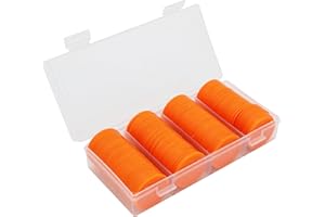 HAKITAROOM 35MM/1.37-inch Box of 120 Counting Coins for Poker Chips and Game Coins (Orange, 35MM/1.37-inch)