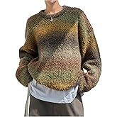 SOLY HUX Women's Vintage Long Sleeve Sweater Crew Neck Knitted Pullover Sweaters Oversized Tops Winter Festivals Clothes