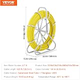 VEVOR 425ft Fiberglass Fish Tape 1/4in Wire Puller Cable Rodder Steel Reel view 7
