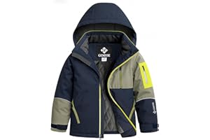 GEMYSE Boys Winter Coat Waterproof Windproof Boys Ski Snow Jacket with Hood Warm Kids Winter Jacket