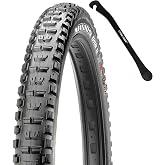 Minion DHR II Mountain Bike Tire - Bundle with Cycle Crew Tire Lever | Excellent Braking and Cornering Traction in Steep Terrain