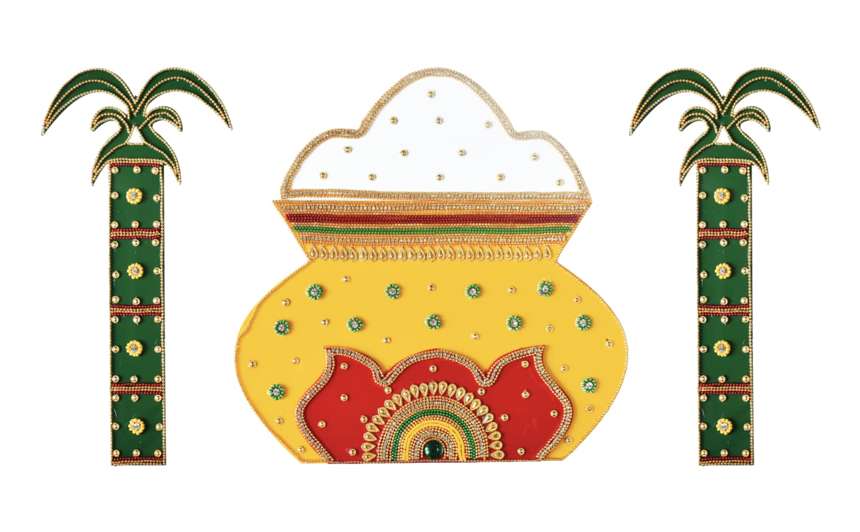 Tarini Gallery Handcrafted Colorful Rangoli for Home Interior Decoration Gift Wall Floor Decorations Diwali Festival Party Gift (Single Pot)