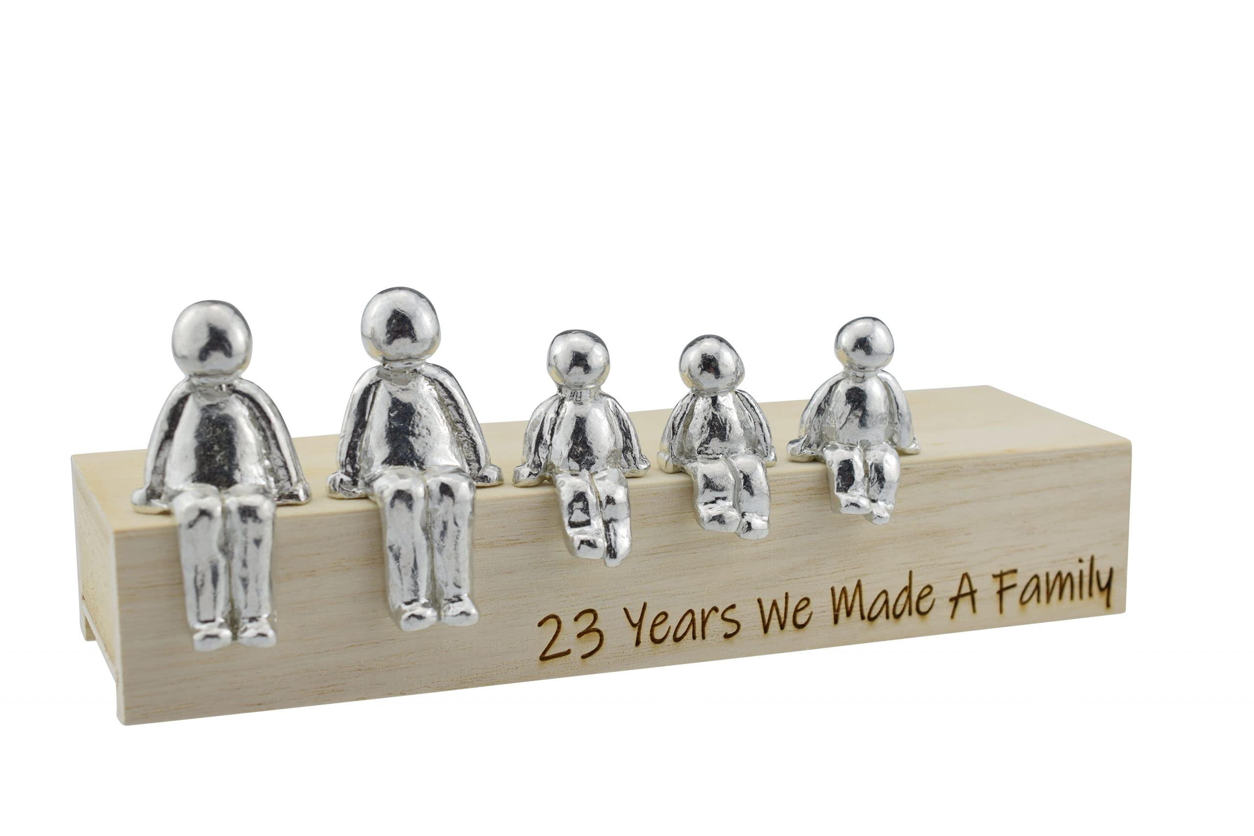 23rd Anniversary Idea - 23 Years We Made A Family Metal Ornament - Choose Your Family Combination Box & Woodgrain May Vary(3 Children)