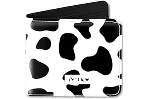 BISTUP Girls Cute Kawaii Wallet Cow Print Aesthetic Women Womens Cool Funny Leather Credit Id Card Cash Holder Woman Rfid Blocking Zipper Wallets With Coin Pocket Id Window Female Bifold Little Girl