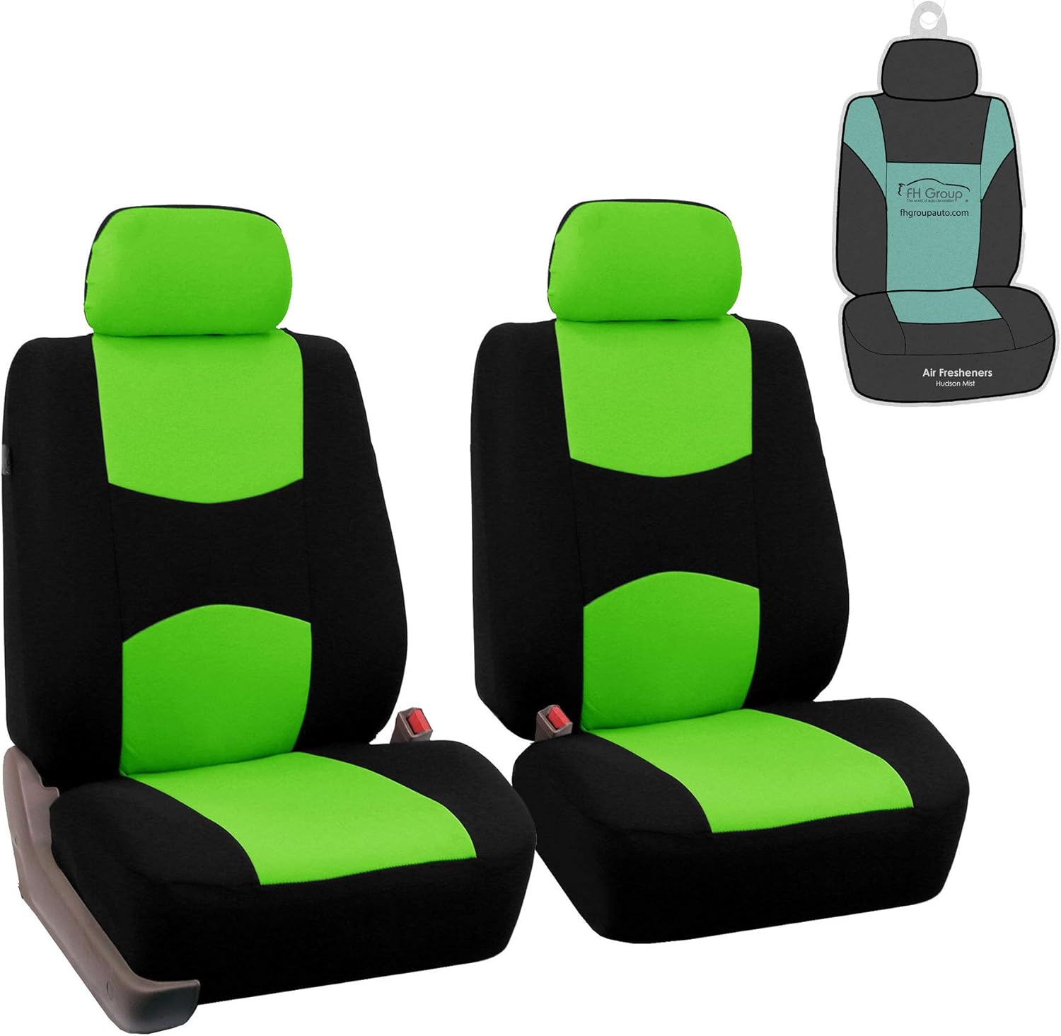 FH Group FB050102 Flat Cloth Seat Covers (Green) Front Set with Gift – Universal Fit for Cars Trucks & SUVs
