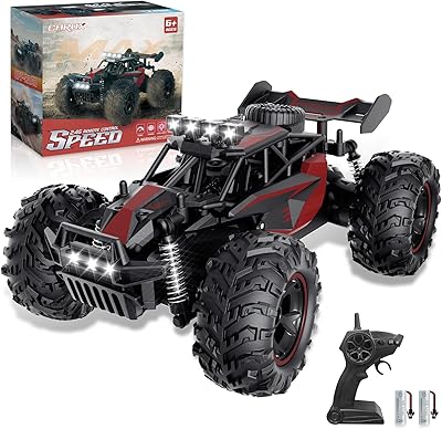 Carox ferngesteuertes Auto,2.4 GHz 25 km/h RC Auto,1:18 Off ferngesteuertes Auto Outdoor mit Scheinwerfer und Fahrgestellbeleuchtung,monstertruck ferngesteuert,Geburtstagsgeschenk für Kinder