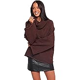 Petal & Pup Womens Bindy Cowlneck Knit Sweater - Brown