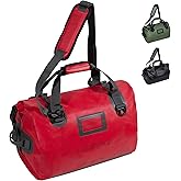 LEGEND Waterproof Duffel Bag - Heavy Duty Duffle Bag for Outdoor, Camping, Boating & Travel, Premium PVC Dry Duffel Bag, Motorcycle Dry Bag with Durable Strap & Handles with Large Storage - 40L Red