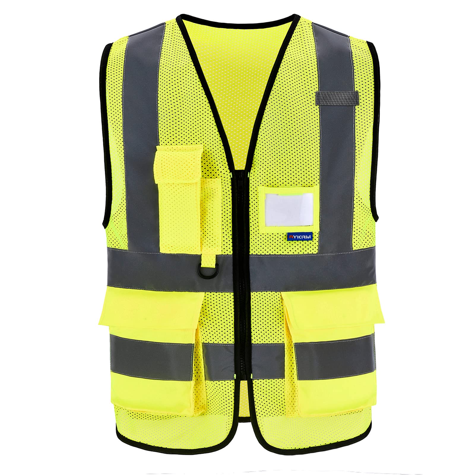 4XL-5XL Hi viz vests yellow mesh high viz Class 2 hi vis Zipper Front High Visibility vest Hi Vis Executive Vest Waistcoat hi vis mesh vest ladies — image 1