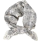 Pemilosci Soft Cotton Like Lace Bandana Headband, Head Wrap, Protective Coverage, Hair Neck Scarf for Women 24 x 24 inch