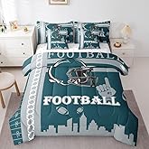 Feelyou Football 7 Pieces Comforter Sets Rugby Sports Bedding Set for All Season Full Size Football City Bed in a Bag with Comforter, Sheets, Pillowcases & Cushion Cover