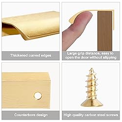 Malimali 5 Pack Gold Finger Edge Pulls for Cabinets