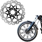 POWER JAMES 11.8", 299mm, Black Front Brake Rotor, Real Floating, Compatible with Harley Davidson 2000-Later Softail, Dyna, Sportster, Touring with 5 * 3.25" Bolts Circle Rotor Mount