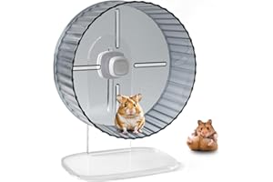 JJMOLLE Hamster Wheel, 8.3inch Silent Hamster Wheel, Adjustable Height Turtle Wheel Turtle Tank Accessories, Dwarf Hamster Wheel, Hedgehog Wheel, Gerbil Wheel, Parrot Toy Wheels Gray