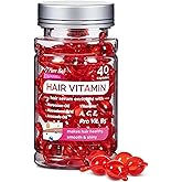 Hair Vitamin Oil Capsules - No Rinse Hair Care Serum with Argan Oil, Macadamia & Avocado Oils Vitamins A, E, & Pro B5 - HairGloss - Conditioner for Women & Men, 40 Capsules