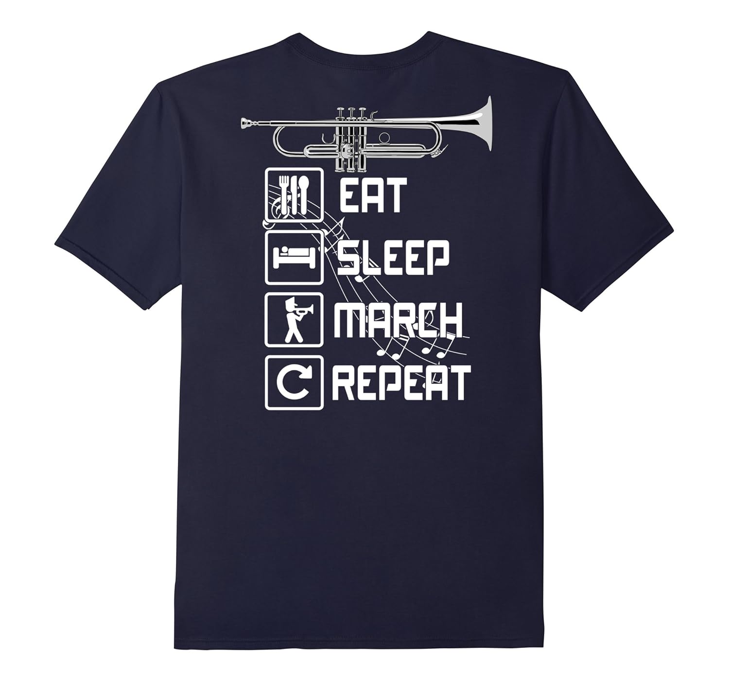 Eat Sleep March Repeat Trumpet Player T-Shirts-Rose