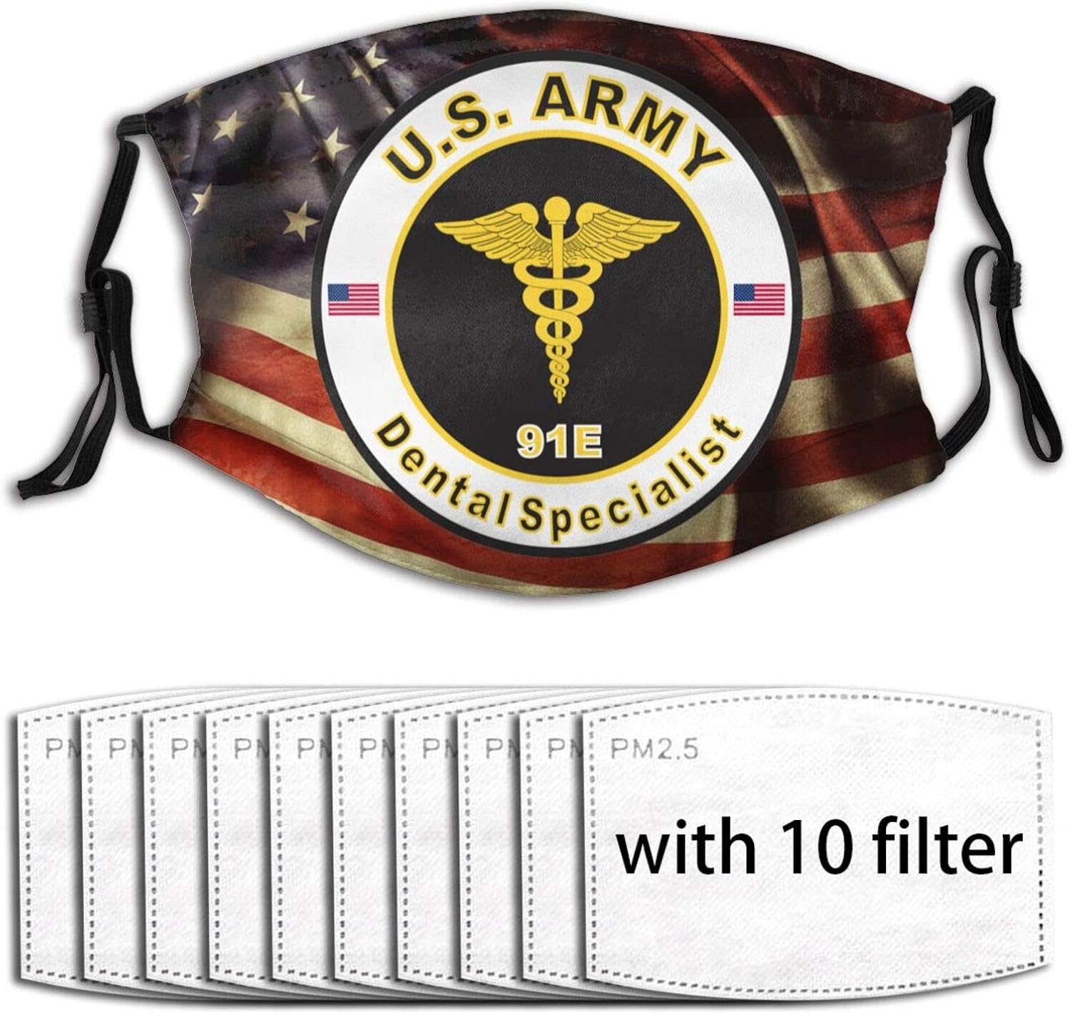 91e Army Mos 5 U.S. Army MOS 91E Dental Specialist Face Mask Unisex Reusable Outdoor