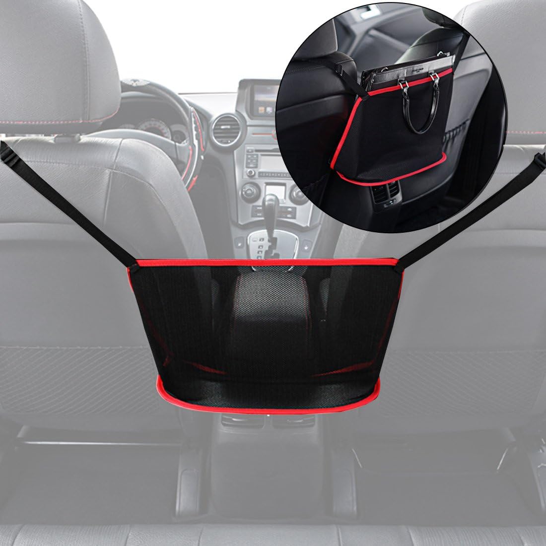 Amazon Kmmotors コンソールの上に置いた荷物をキャッチ 運転手のためのオーナーポケット レッド 収納 ホルダー 車 バイク