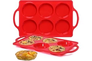 Silicone Egg Molds, 3 Inch Muffin Top Pans Non Stick with Metal Framed, Baking Pan for Breakfast Sandwiches, English Muffins,