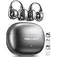 King Lucky Clip-on Earbuds,Open Ear Earbuds Wireless Bluetooth 5.4,Lightweight Open Ear Headphones with C-Shaped Bridge,Slim Hook, 50H Battery,Waterproof,for Glasses Wearers and Workouts (Black)
