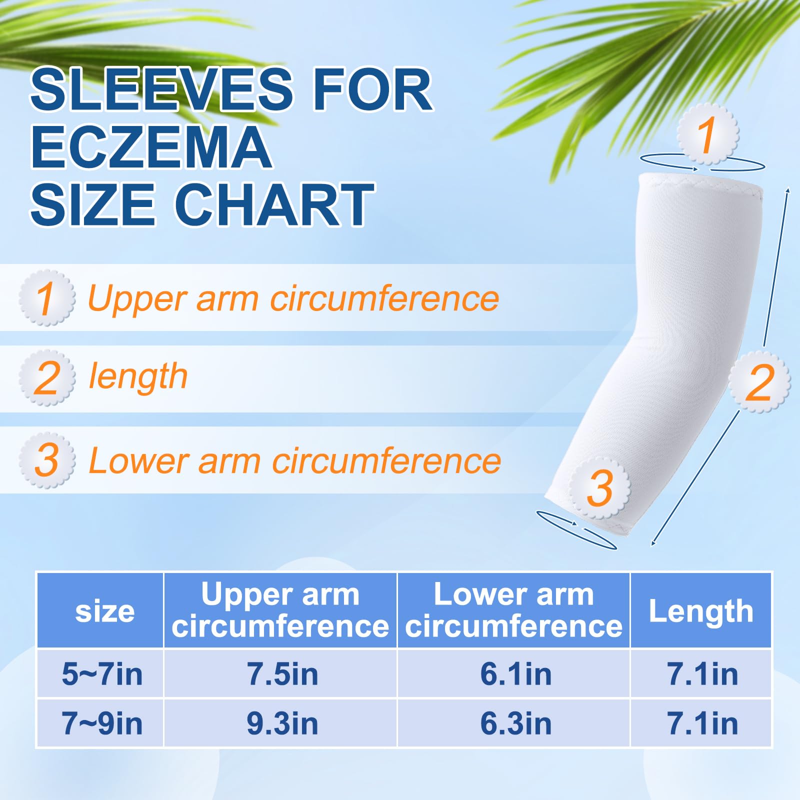 Eurzom 8 Pairs Eczema Sleeve for Kids Toddler Elastic Arm Sleeves Soft and Does Not Hurt the Skin UV Protection