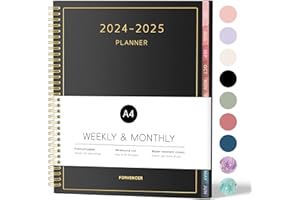 Forvencer Academic Planner 2024-2025, Weekly & Monthly Planner (July 2024 - June 2025), 8.5" x 11", Calendar Planner with Tabs, Agenda Book School Planner for Student Teacher, Flexible Cover, Black