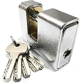 ReciProMate 75mm Armoured Steel Covered D Shaped Padlock | Extra High Security, Anti-cut, Corrosion Resistant, Heavy Duty Shrouded Lock