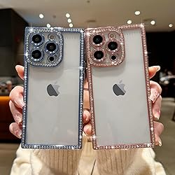 ROSEHUI Clear Glitter Phone Case for iPhone 14 Pro