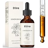 Etlra Organic Lemon Balm Tincture - Lemon Balm Leaves Extract for Digestive Relief & Anti-Bloat Support, Non-Alcohol, GMO & Gluten, Vegan, 60ml