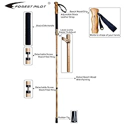 FOREST PILOT Trekking Pole- 1-pc Pack - Adjustable