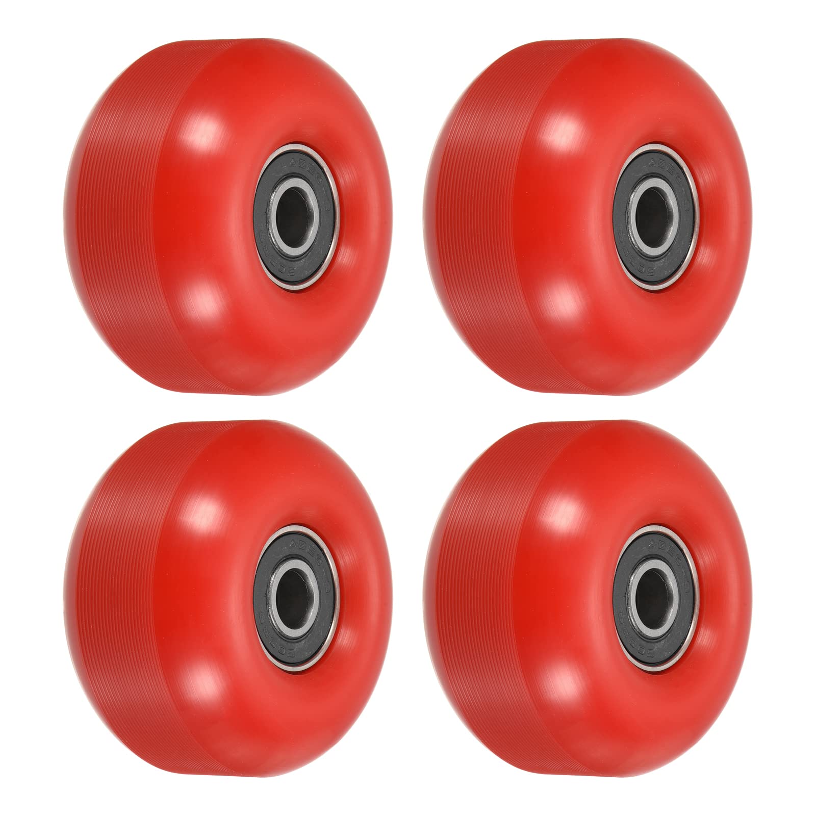 PATIKIL 52mm Skateboard Wheels with Bearings, 4 Pack Street Wheels for Skateboards Cruiser Wheel Replacement 95A, Red Black