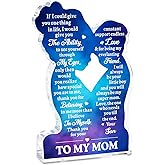 Birthday Gifts for Mom from Son, Mothers Day Gift for Mother Wife, Best Mom Gifts from Son, Acrylic Plaque Sign Sentimental Gift for Mother