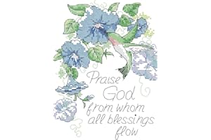 Cross Stitch Kits, Awesocrafts Quotes Praise God from Whom All Blessings Flow Easy Patterns Cross Stitching Embroidery Kit Supplies Christmas, Stamped or Counted (Praise God, Stamped)