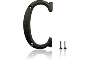 HOMUS 5 Inch House Numbers, Cast Iron House Numbers for Outside, Address Numbers for Houses, Farmhouse, Garage, Shop, Offices, Hotel, LETTER C