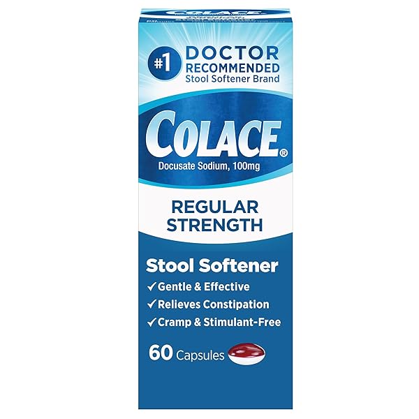 COLACE STOOL SOFTENER 100 MG, 60 CAPSULES, CONSTIPATION...