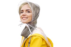 6 Pieces Rain Bonnet with Visor Clear Waterproof Rain Scarf Plastic Rain Hats for Women Lady Rain Wear
