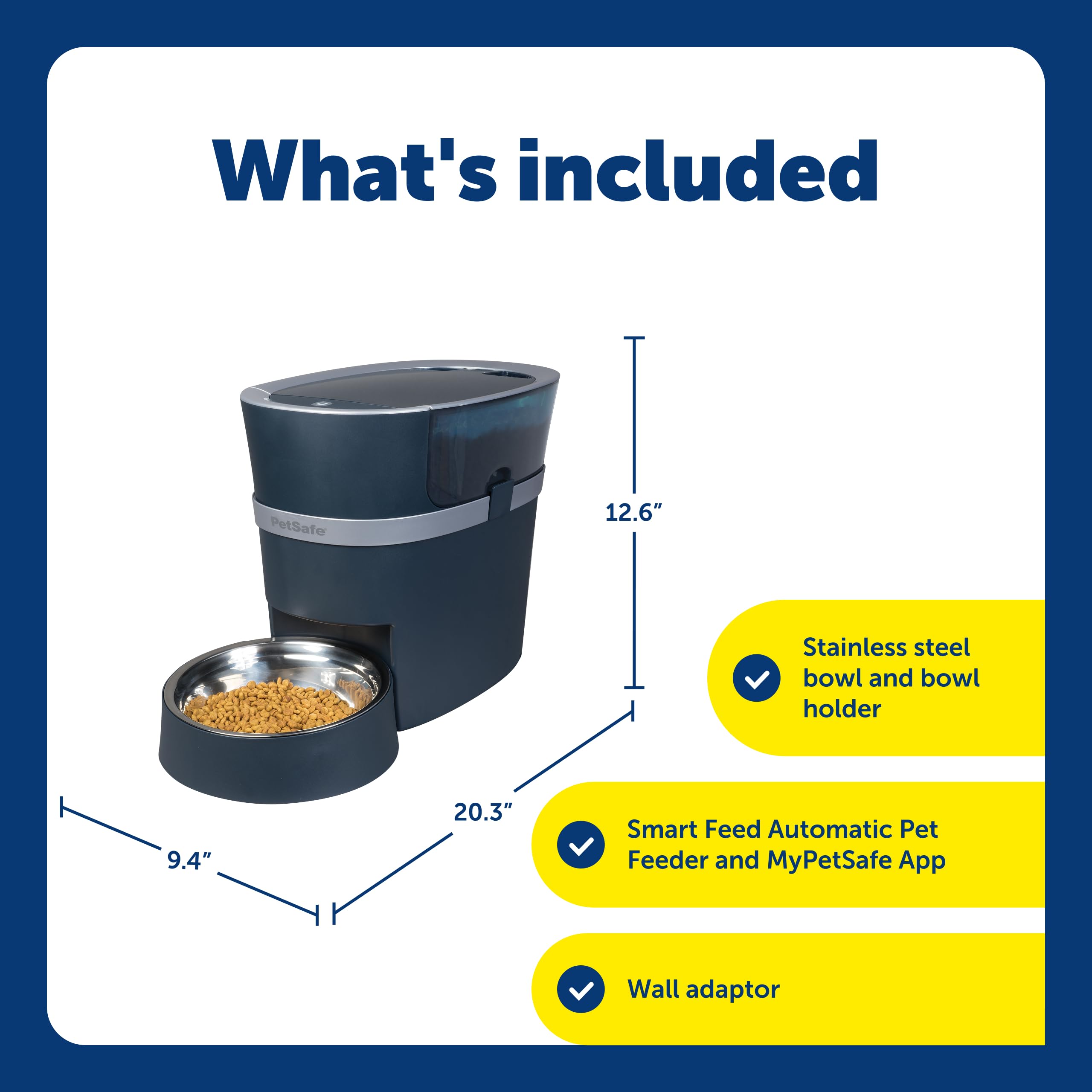 PetSafe Smart Feed Pet Feeder, Automatic Cat Feeder, Automatic Dog Feeder with App, Compatible With Alexa, Apple, Android, Backup Batteries For Power Outage, Black - View 3