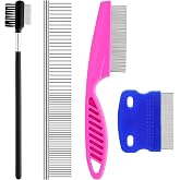 GUBCUB Pets Grooming Comb Kit for Small Dogs Puppies For Tear Stain Remover, 2-in-1 with Round Teeth to Remove Knots Crust Mucus