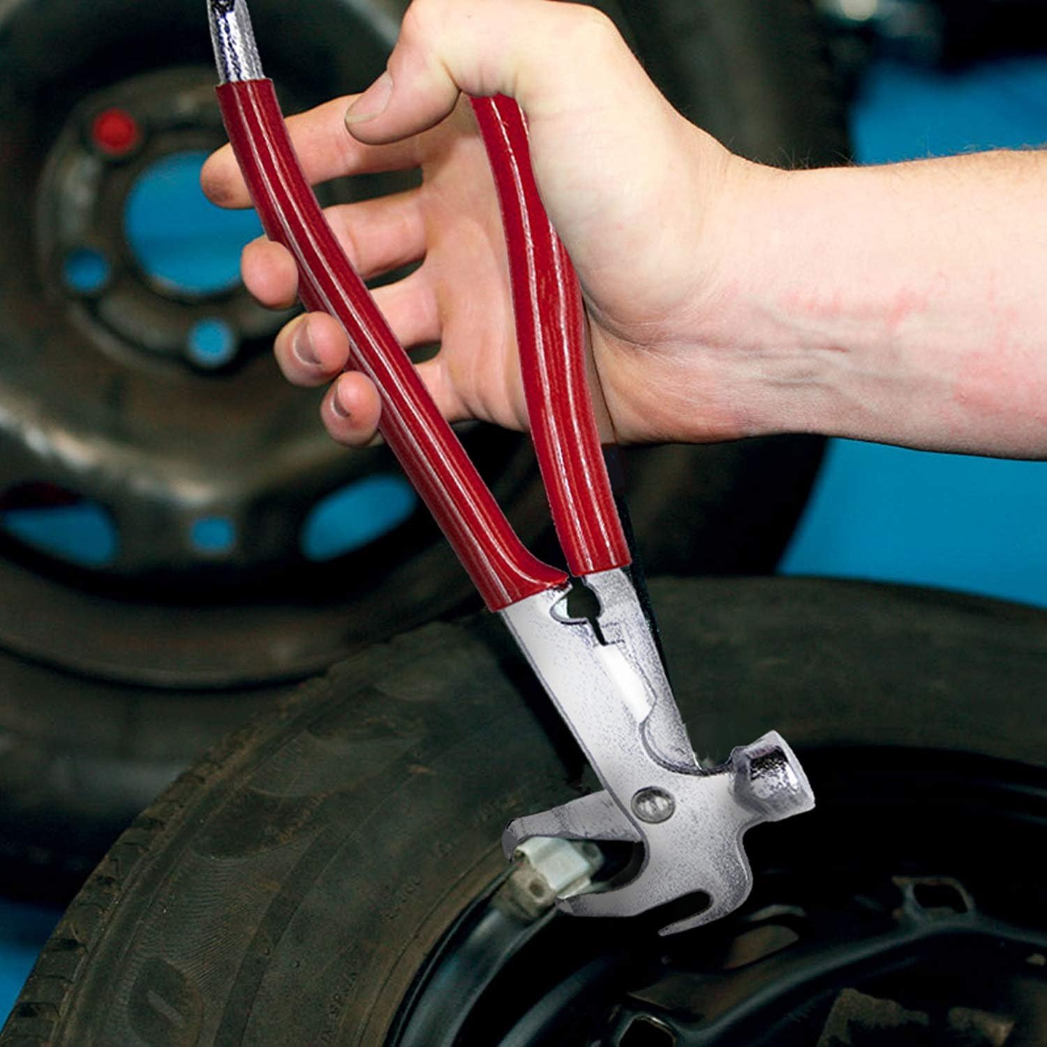 Jecr Wheel Weight Pliers – Balance Hammer Plier Tool for All Auto - Tire Balancing Weight Installer and Removal Tool - Remover Pliers for Wheel Weight Balance: Automotive