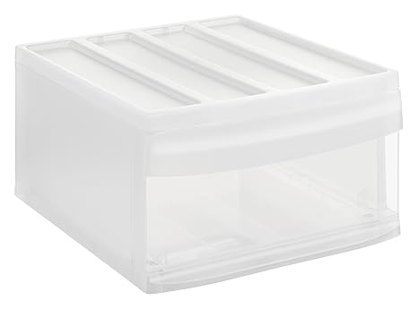 Rotho Systemix Schubladenbox 1 Schublade, Kunststoff (PP), transparent, Gr. L (39,5 x 34 x 20,3 cm)