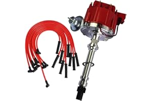 JDMSPEED New HEI Distributor with Spark Plug Wires Ignition Combo Kit Replacement for Chevy SBC 350 BBC 454, Silicone