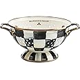 MACKENZIE-CHILDS Enamel Colander, Decorative Kitchen Strainer, Small, Black-and-White Courtly Check