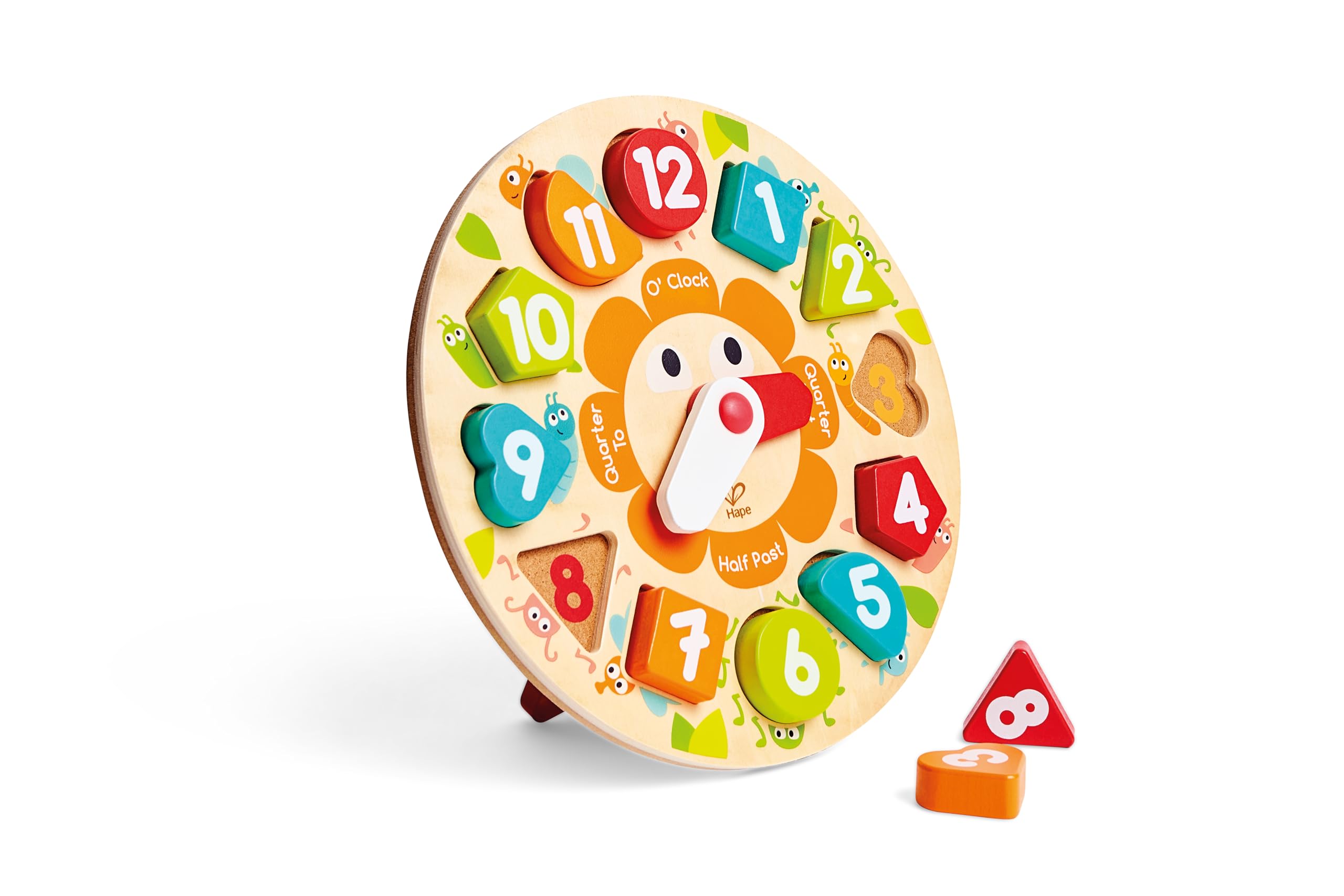 Chunky Clock Wooden Puzzle - Educational Toys, Multicolor
