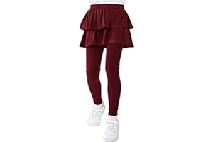 Resinta Girls Leggings Warm Pants School Uniform Pants Stretchy Soft Leggings with Skirt 4-14 Years