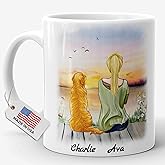 4GIFTSAKE Personalized Mug for Women Dog Lovers - Labrador Gifts, Cockapoo Gifts -11oz Customized Coffee Cup Tea Mug - Custom Mug - Dog Present for Women for Birthdays, Christmas, and More (1DOG-MOM)