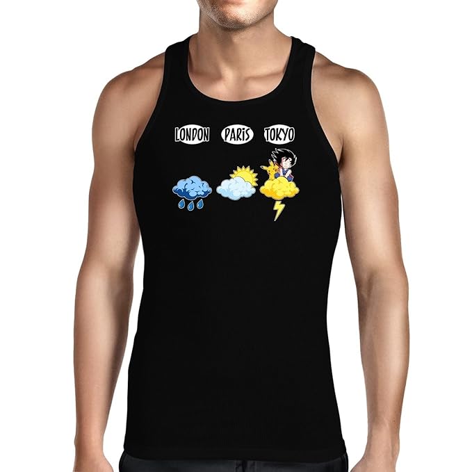 Okiwoki Funny Dragon Ball Z Pokémon Tank Tops Son Goku - 